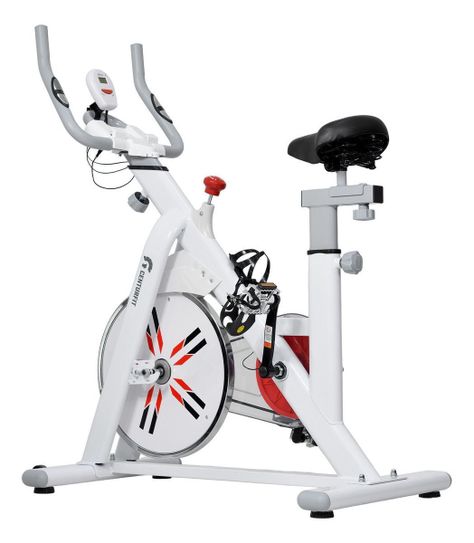Bicicleta Fija Spinning Estatica 8kg Ejercicio Cardio Blanco-1