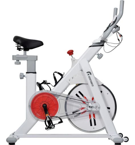 Bicicleta Fija Spinning Estatica 8kg Ejercicio Cardio Blanco-2