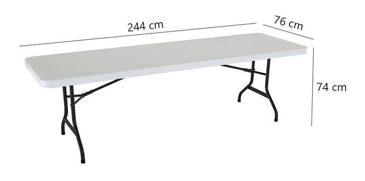 Mesa Plegable 244 Cm Tipo Maleta Jardimex-3