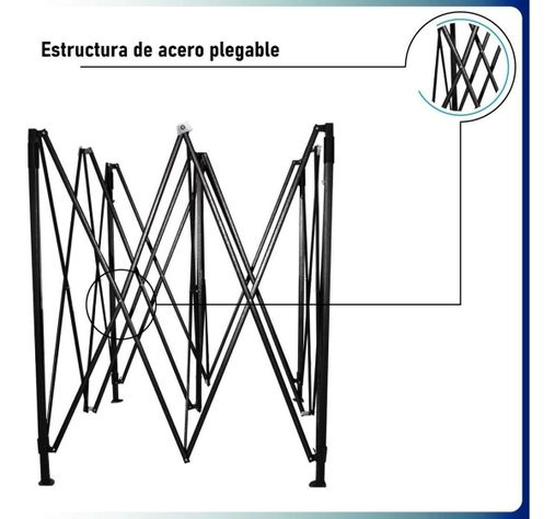 Toldo 6x3 Azul Paredes Plegable Impermeable Araña-7