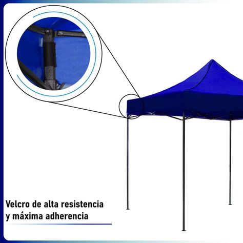 Toldo 6x3 Azul Paredes Plegable Impermeable Araña-4