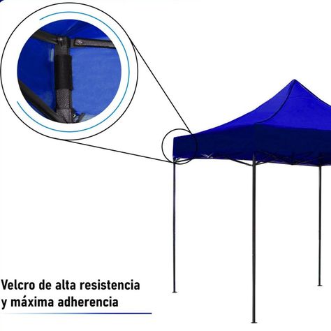 Toldo Plegable Jardimex 3x3 Carpa Impermeable Protección UV Azul-1