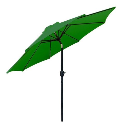 Quitasol 2,7 mt Verde Plegable Ajustable Redondo -0