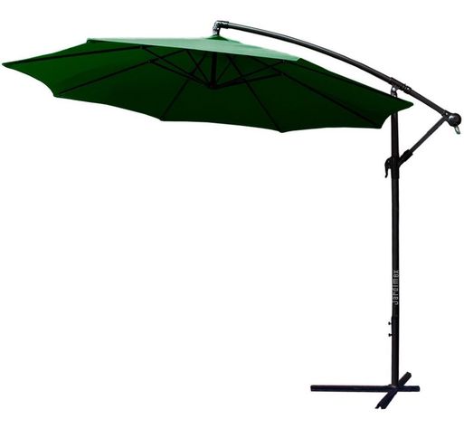 Quitasol 3 mt Verde Plegable Extensible Pedestal Sombrilla Redondo -0
