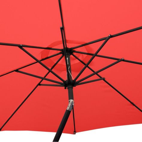 Quitasol 2,7 mt Rojo Ajustable Plegable Redondo -4