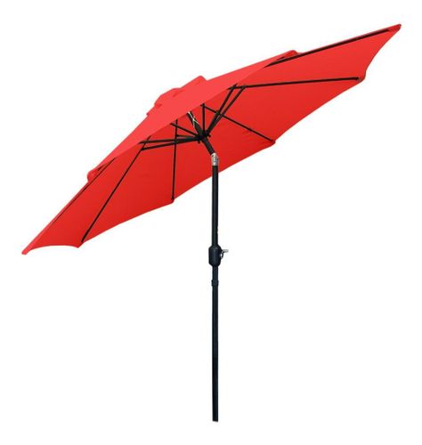 Quitasol 2,7 mt Rojo Ajustable Plegable Redondo -0