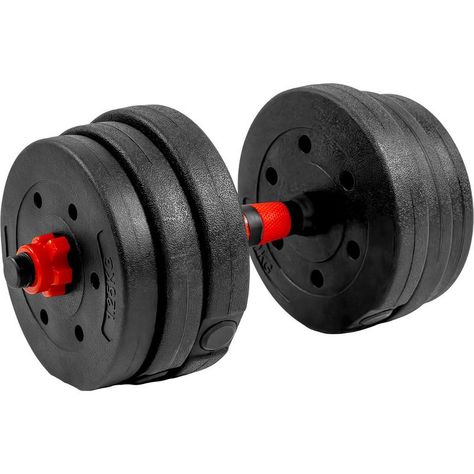 Set Mancuernas Barra Ajustables 20 Kg 3 En 1 rojo -6