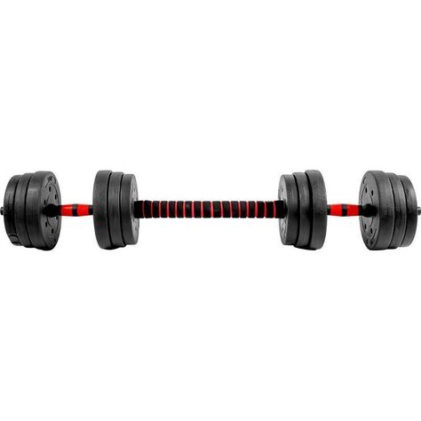 Set Mancuernas Barra Ajustables 20 Kg 3 En 1 rojo -1