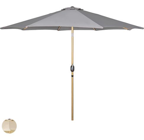 Quitasol Madera 2.7 Metros Grande Para Terraza Gris-4