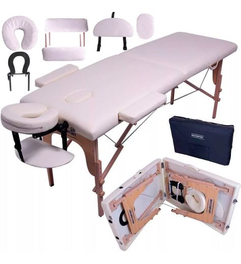 Camilla Masaje 2 Cuerpos Plegable Portatil Spa Beige-0