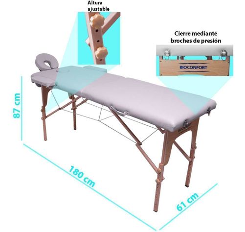 Camilla Masaje 2 Cuerpos Plegable Portatil Spa Beige-6