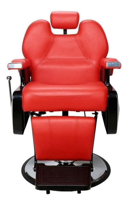 Peluqueria Barbero Sillon Hidraulico Profesional Rojo-2