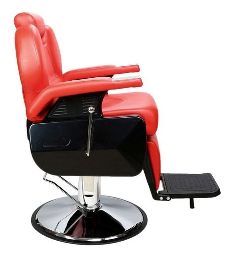 Peluqueria Barbero Sillon Hidraulico Profesional Rojo-3