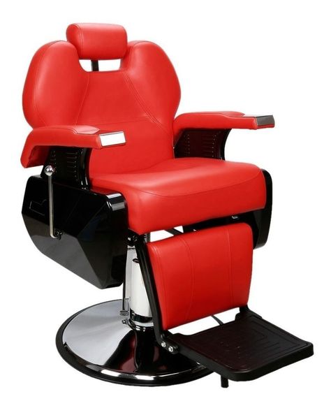 Peluqueria Barbero Sillon Hidraulico Profesional Rojo-0