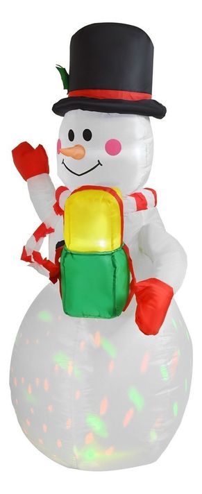 Inflable Navidad Muñeco Nieve 1.5m Decoracion Luz Led Color Multicolor-1