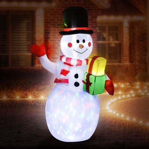 Inflable Navidad Muñeco Nieve 1.5m Decoracion Luz Led Color Multicolor-3