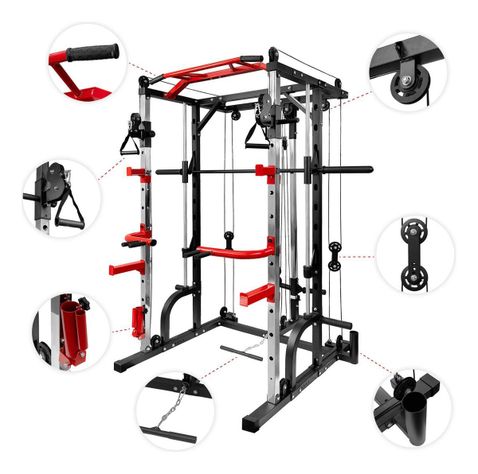 Jaula Smith Gimnasio Multifuncional Power Rack Poleas -0
