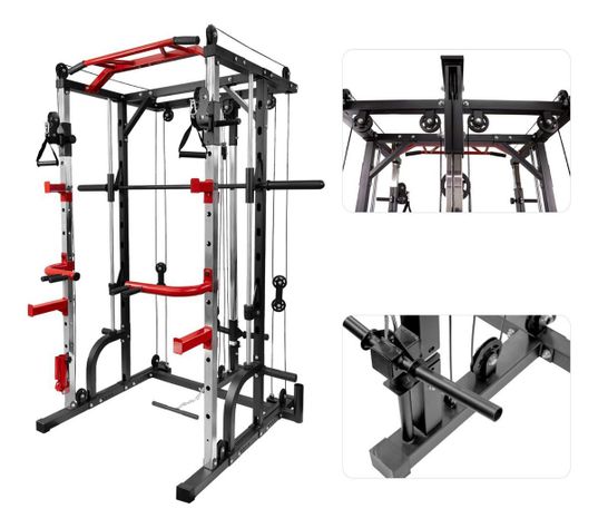 Jaula Smith Gimnasio Multifuncional Power Rack Poleas -1