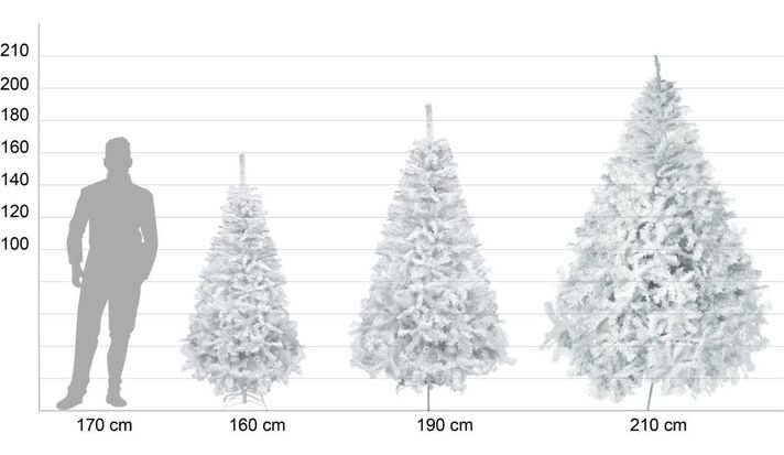 Arbol Navidad 2.10M  Artificial Blanco Pino Pachon 1266 ramas-3