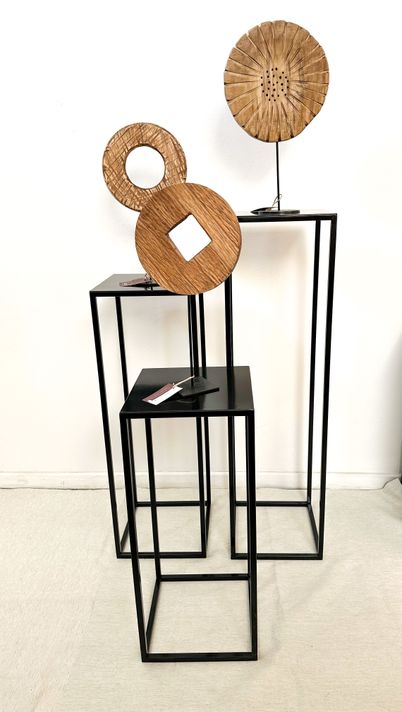 Plinto Brest Metal Negro 110cm - CAZANDO TESOROS-3