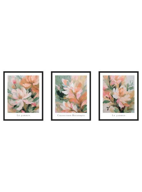 Set 3 cuadros 40x50: Collection Botanique: Le Jardin-0