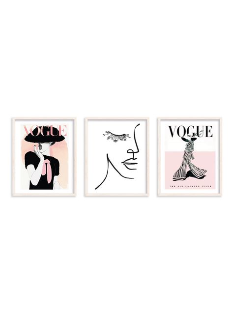 Set de 3 cuadros Vogue-0