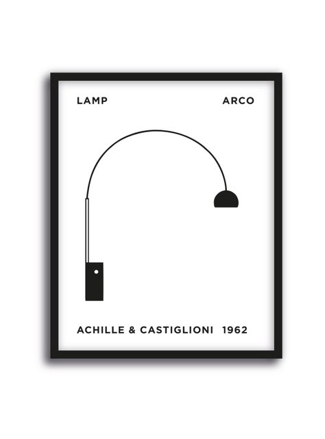 Cuadro 40x50 Diseño Clásico: Arc Lamp de Achille Castiglioni-0