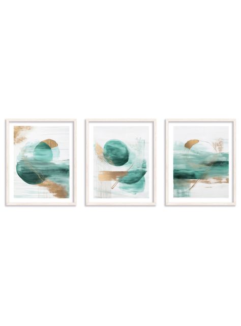Set 3 cuadros 40x50: Esencia Esmeralda-0
