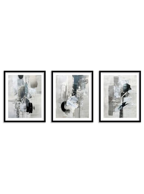 Set 3 cuadros 40x50: Dimensión Gris-0