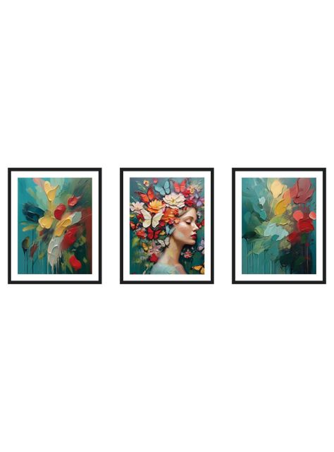 Set 3 cuadros 40x50: Eclosión de Vida-0