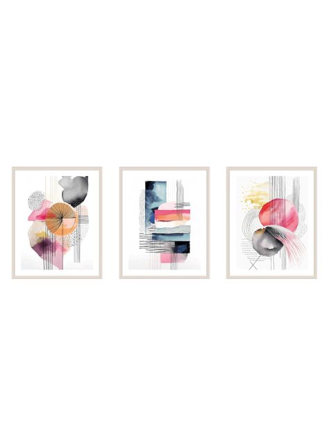Set 3 cuadros 40x50:Armonía Abstracta-0