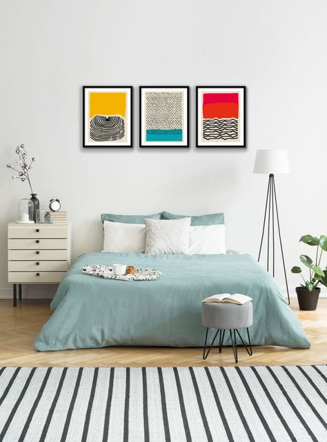 Set 3 cuadros Mid Century-1