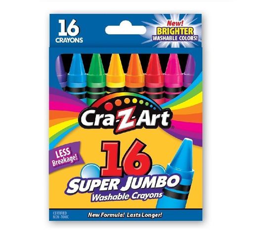 Set 16 Crayones Super Jumbo Labables Escolar Cra-Z-Art-0