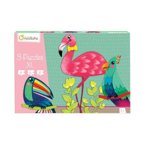 3 puzzles XL, Pájaros tropicales-0