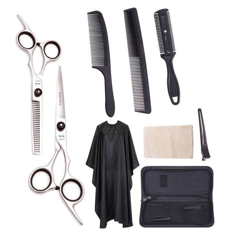 Set Tijeras 6' Peluquero Hogar Con Peines Estuche Y Capa-0
