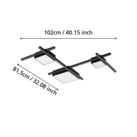 Apliqué Techo Viareggio Negro LED incluida 8W IP20 Cod.39689-2
