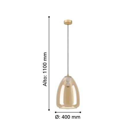 Lámpara Colgante Alobrase Acero Dorado 1X40W E27 Cod.98647-2