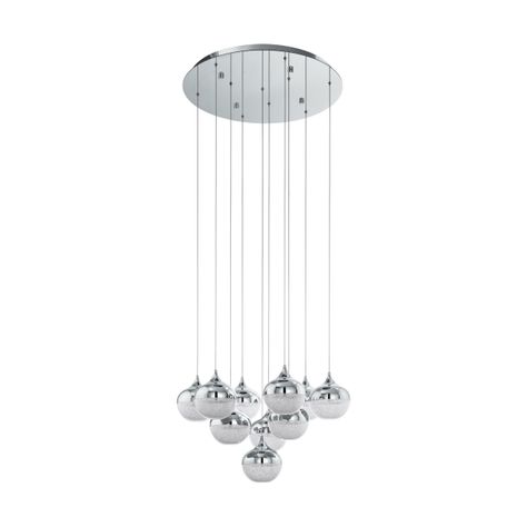 Lámpara Colgante Mioglia Acero Plateado 10X3 15W led includia Cod.39527-0