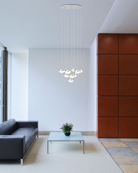 Lámpara Colgante Mioglia Acero Plateado 10X3 15W led includia Cod.39527-1