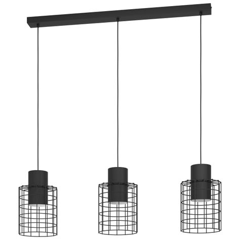 Lámpara Colgante Milligan Acero Negro E27 3X40W IP20 Cod.43626-0