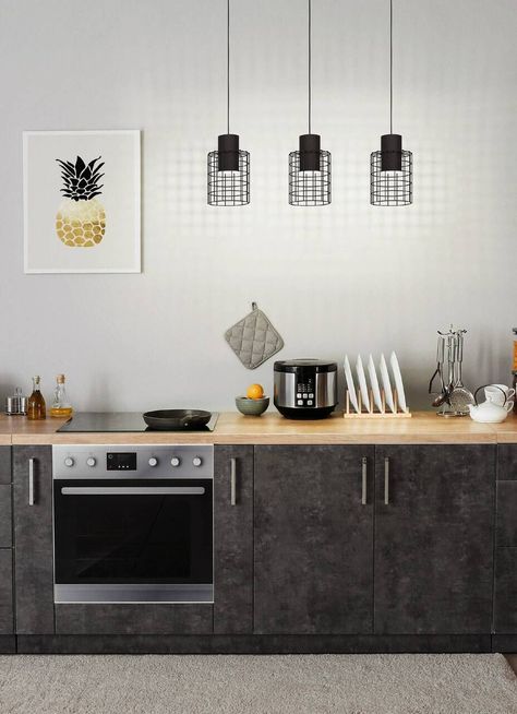 Lámpara Colgante Milligan Acero Negro E27 3X40W IP20 Cod.43626-1