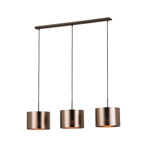 Lámpara Colgante Saganto Acero Café 3X60W IP20 Cod.39357-0