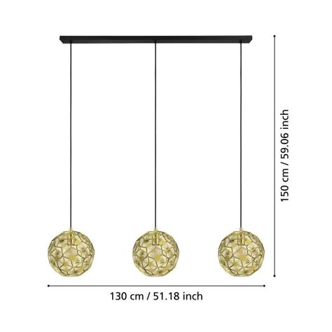 LAMPARA DE COLGAR SKOURA NEGRO E27 3X60W-2