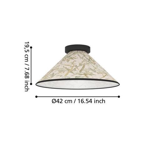 Lámpara de Techo Oxpark Acero Hojas de Bambú E27 1X25W IP20 Cod.43941-4