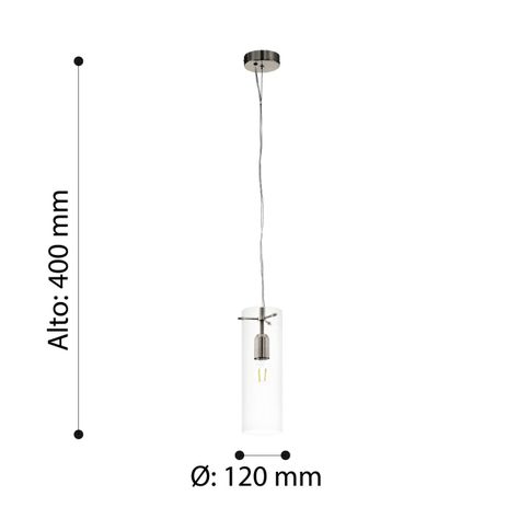 LAMPARA COLGANTE CAPOROSSO ACERO SATIN 60W COD.64143-2