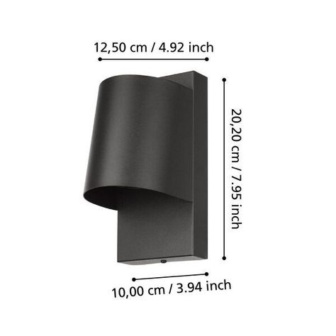 Lámpara Aplique Stagnone Acero Negro GU10 1X5W IP54 Cod900691-3