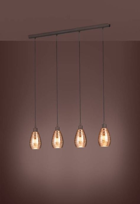 LAMPARA COLGANTE SIRACUSA ACERO CAFÉ E27 4X60W IP20 COD.39507-2