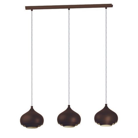 LAMPARA COLGANTE ACERO CAFÉ OSCURO CAMBORNE 3X60W COD.97216-1