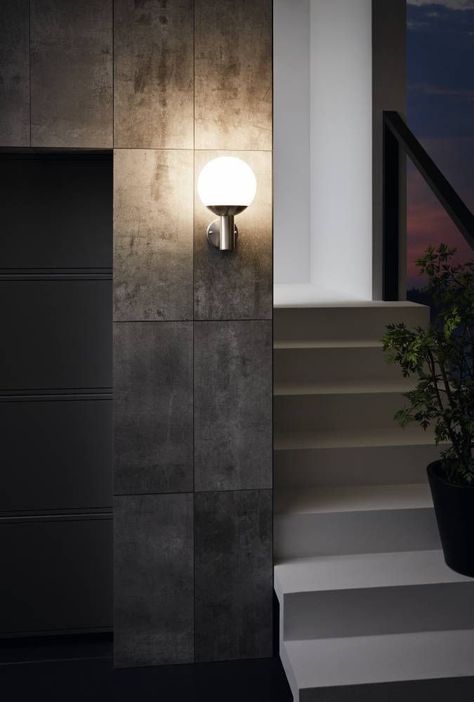 APLIQUE PARED NISIA-Z ACERO INOXIDABLE PLATEADO E27 1X9W IP44 COD.900265-1