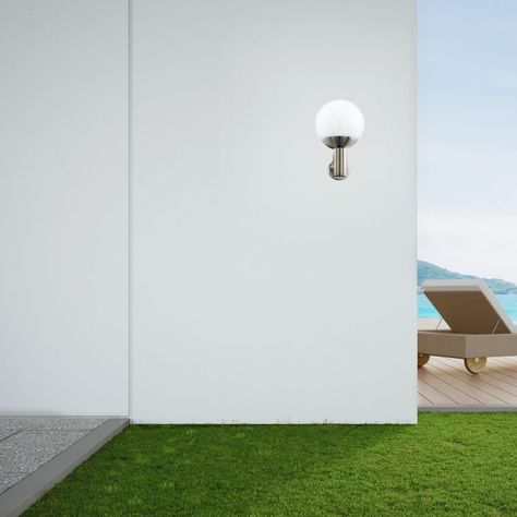 APLIQUE PARED NISIA-Z ACERO INOXIDABLE PLATEADO E27 1X9W IP44 COD.900265-3